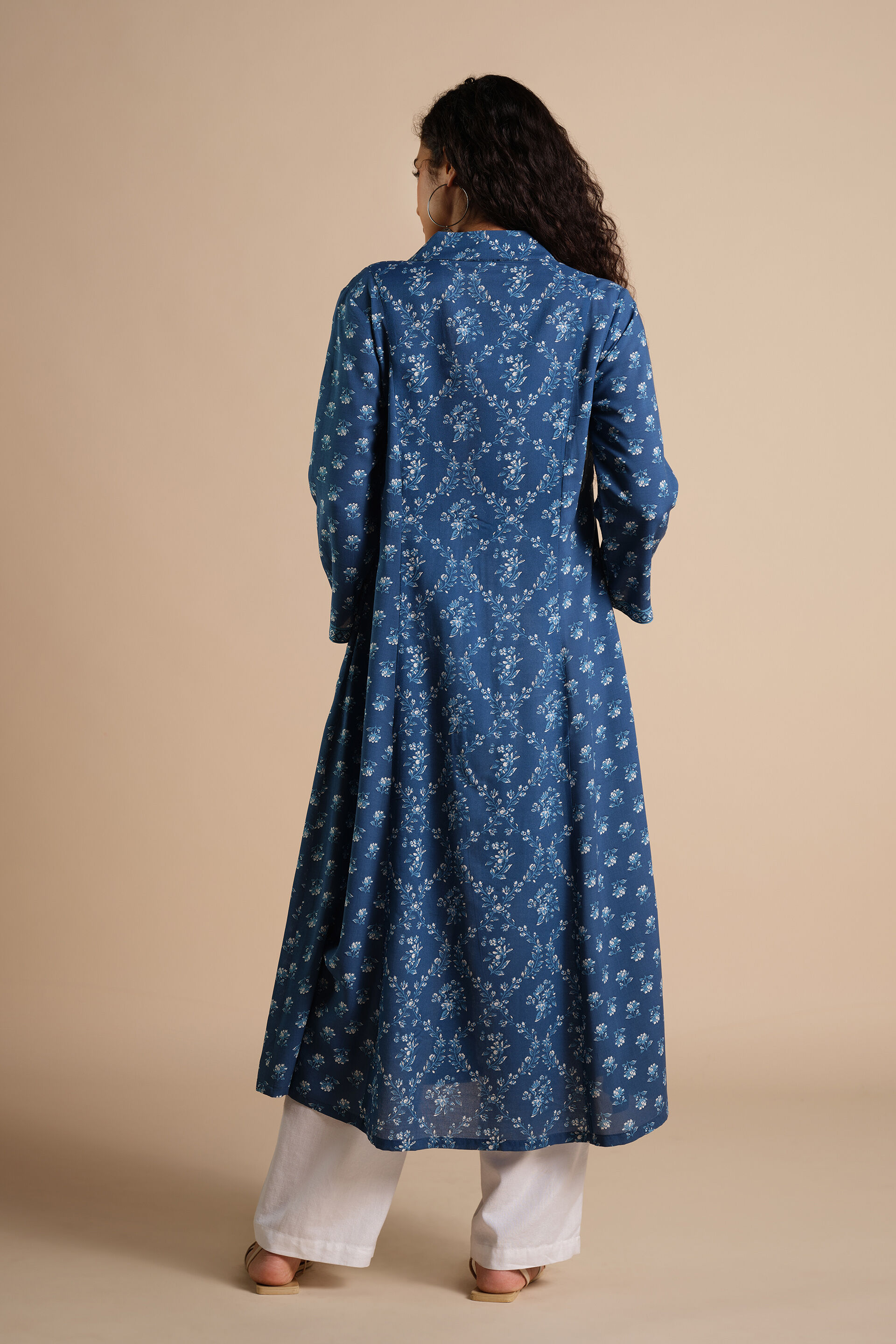 Neela Phool Kurta, Blue, image 4